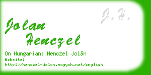 jolan henczel business card